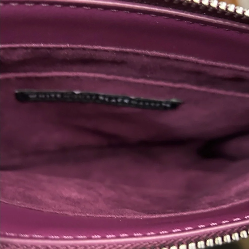 White House Black Market Purple Suede Crossbody Bag with Convertible Wristlet